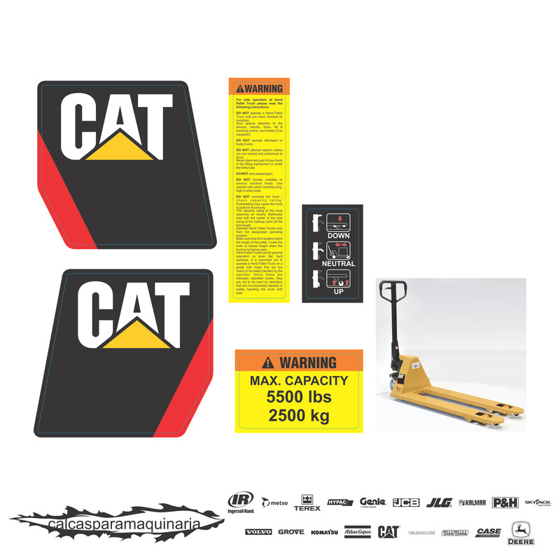 JUEGO DE CALCAS DE RESTAURACION PARA CAT 2500KG5JGS