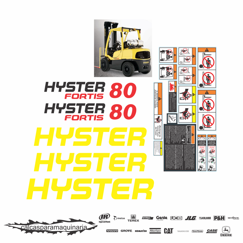 JUEGO DE CALCAS DE RESTAURACION PARA HYSTER 80 FORTIS 