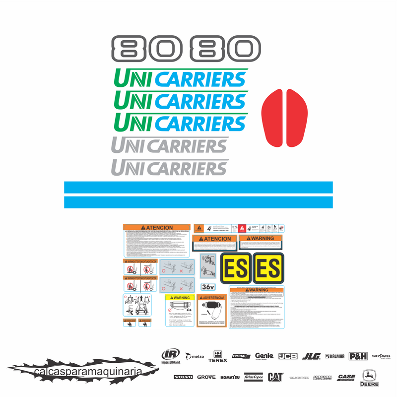 JUEGO DE CALCAS DE RESTAURACION PARA UNICARRIERS 80 COMBUSTION