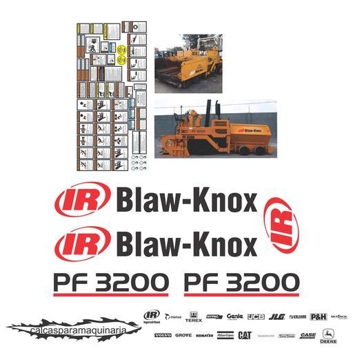 [BLAWKNOPF3200] JUEGO DE CALCAS DE RESTAURACION PARA BLAW KNOX PF3200