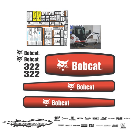 [BOBCA322VJO] JUEGO DE CALCAS DE RESTAURACION PARA BOBCAT 322VJO