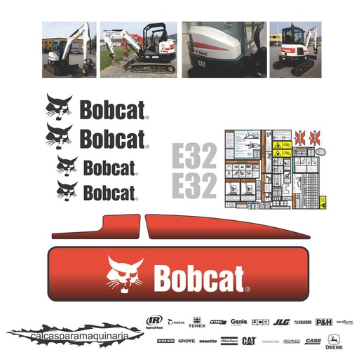 [BOBCAE32NVO] JUEGO DE CALCAS DE RESTAURACION PARA BOBCAT E32 NVO