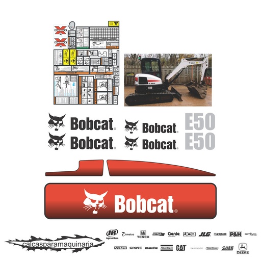 [BOBCAE50NVO] JUEGO DE CALCAS DE RESTAURACION PARA BOBCAT E50 NVO