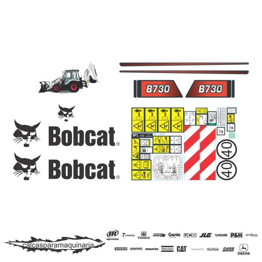 [BOBCAB730RETRO] JUEGO DE CALCAS DE RESTAURACION PARA BOBCAT B730 RETRO