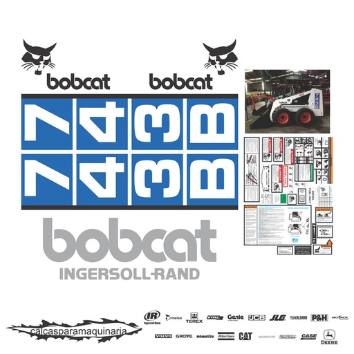 [BOBCA743B] JUEGO DE CALCAS DE RESTAURACION PARA BOBCAT 743B