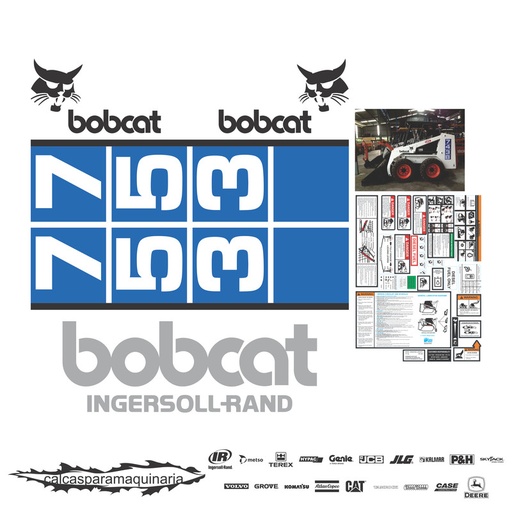 [BOBCA753] JUEGO DE CALCAS DE RESTAURACION PARA BOBCAT 753