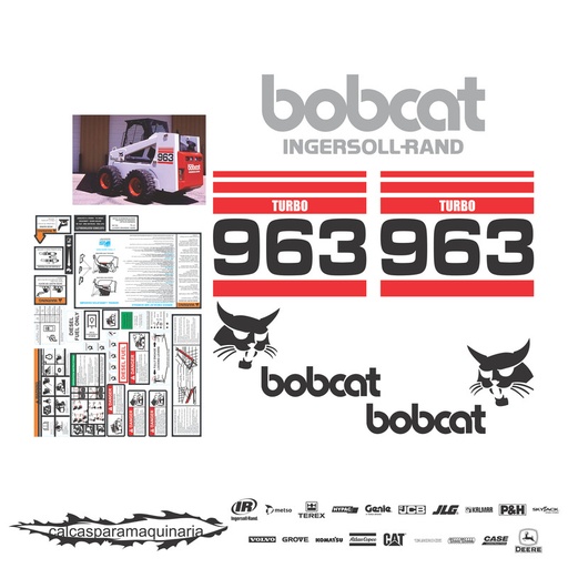 [BOBCA963TUR] JUEGO DE CALCAS DE RESTAURACION PARA BOBCAT 963 TURBO