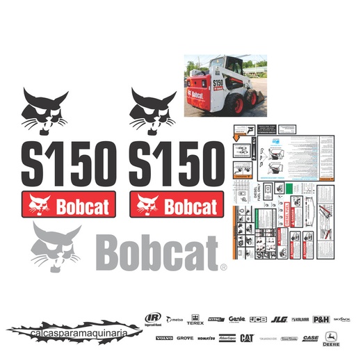 [BOBCAS150NVO] JUEGO DE CALCAS DE RESTAURACION PARA BOBCAT S150 NVO