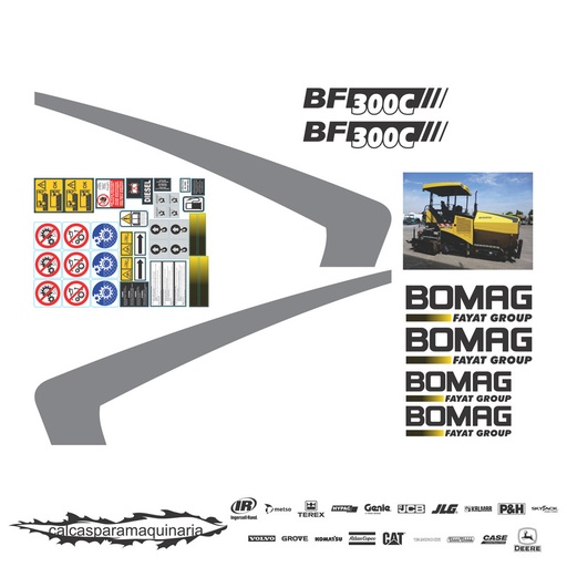 [BOMAGBF300C] JUEGO DE CALCAS DE RESTAURACION PARA BOMAG BF300C