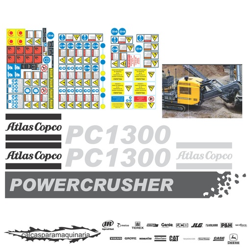 [ATLASPC1300] JUEGO DE CALCAS DE RESTAURACION PARA ATLAS COPCO PC1300