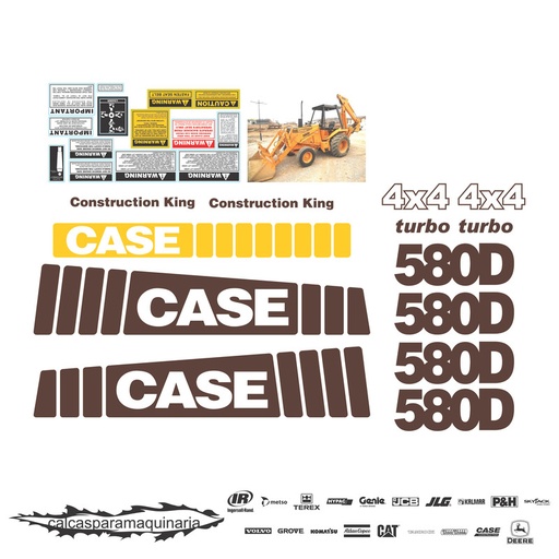 [CASE580D] JUEGO DE CALCAS DE RESTAURACION PARA CASE 580D