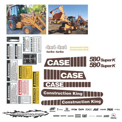 [CASE580SUPERK] JUEGO DE CALCAS DE RESTAURACION PARA CASE 580 SUPER K