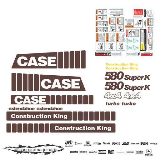 [CASE580SUPERKEXTEN] JUEGO DE CALCAS DE RESTAURACION PARA CASE 580 SUPER K EXTENDAHOE