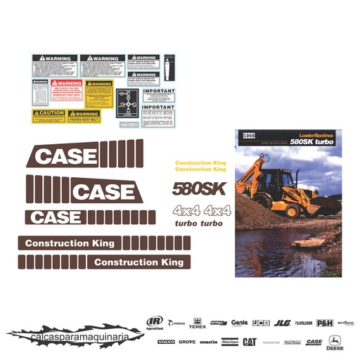 [CASE580SKNVA] JUEGO DE CALCAS DE RESTAURACION PARA CASE 580SK NVA