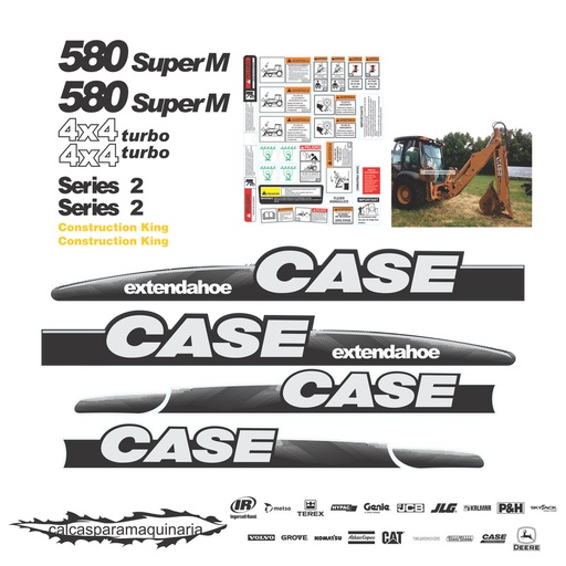[CASE580SUPMS2EXTEN] JUEGO DE CALCAS DE RESTAURACION PARA CASE 580 SUPER MS2 EXTENDAHOE