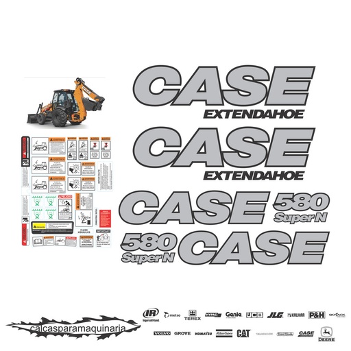 [CASE580SUPNEXTENRFXNVO] JUEGO DE CALCAS DE RESTAURACION PARA CASE 580 SUPER N EXTENDAHOE RFX NVO