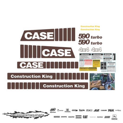 [CASE590TURBO] JUEGO DE CALCAS DE RESTAURACION PARA CASE 590 TURBO