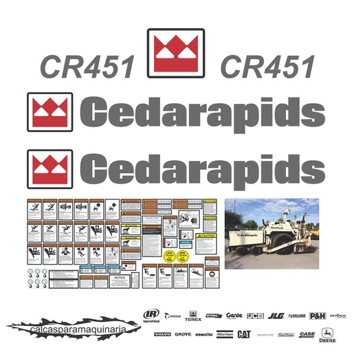 [CEDARACR451] JUEGO DE CALCAS DE RESTAURACION PARA CEDARAPIDS CR451