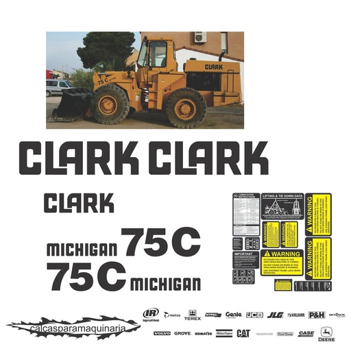 [CLARK75V] JUEGO DE CALCAS DE RESTAURACION PARA CLARK 75V