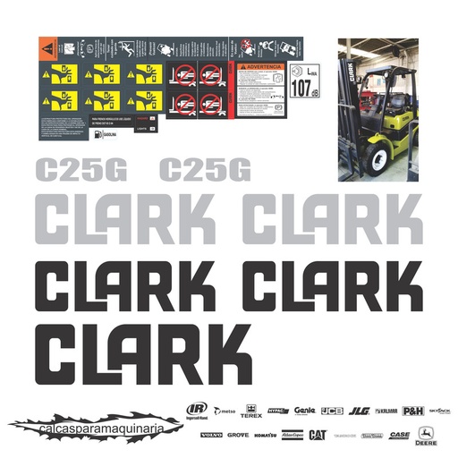 [CLARKC25G] JUEGO DE CALCAS DE RESTAURACION PARA CLARK C25G