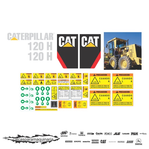 [CAT120HNVO] JUEGO DE CALCAS DE RESTAURACION PARA CAT 120H NVO