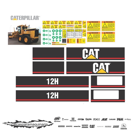 [CAT12H] JUEGO DE CALCAS DE RESTAURACION PARA CAT 12H