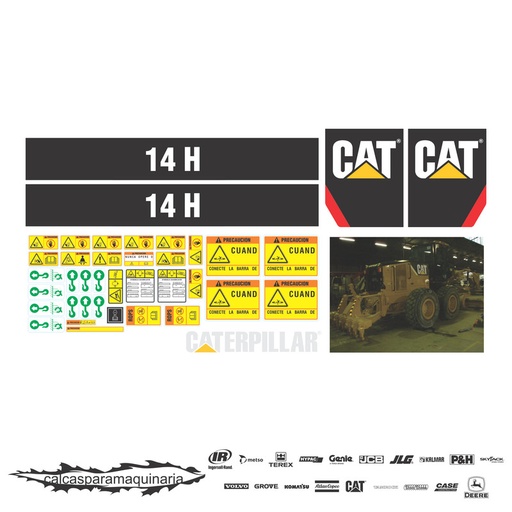 [CAT14HNVO] JUEGO DE CALCAS DE RESTAURACION PARA CAT 14H NVO