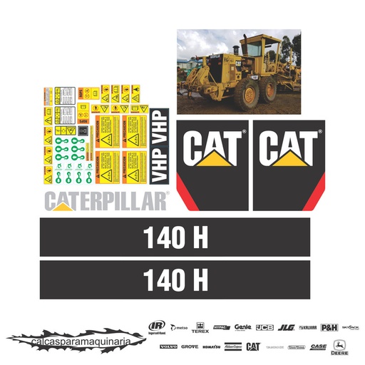 [CAT140H] JUEGO DE CALCAS DE RESTAURACION PARA CAT 140H 
