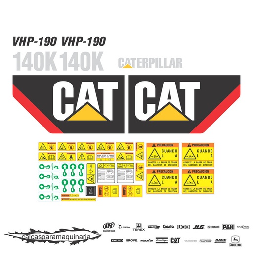 [CAT140K] JUEGO DE CALCAS DE RESTAURACION PARA CAT 140K 