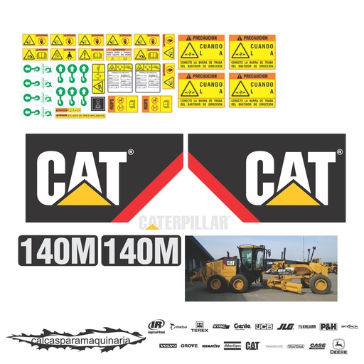 [CAT140MNVO] JUEGO DE CALCAS DE RESTAURACION PARA CAT 140M NVO