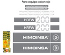JUEGO DE CALCAS DE RESTAURACION PARA HIMOINSA HRFW200 EQUIPO ROJO